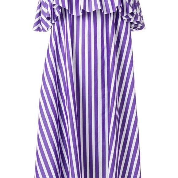 Maison Rabih Kayrouz Light Pink striped off-shoulder dress NWT XS $1946 - Picture 3 of 6